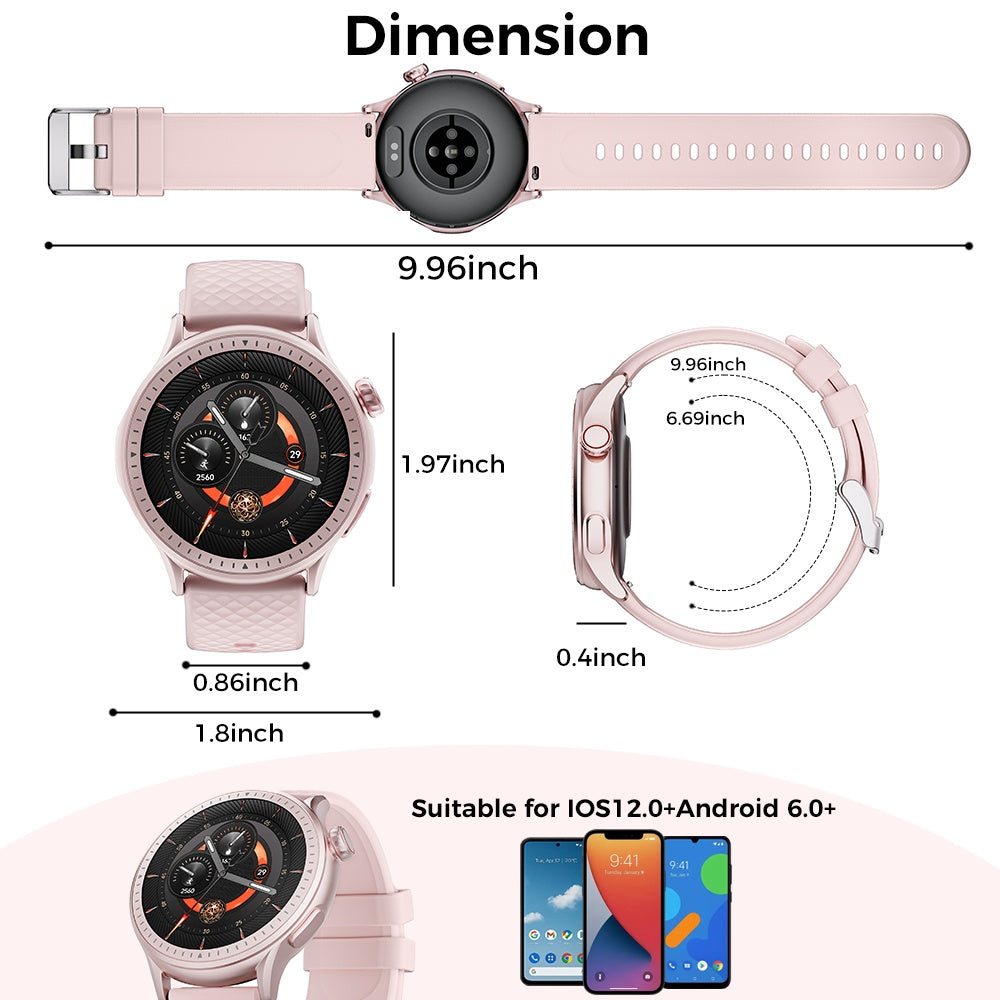 Round Screen Smartwatch, 1.43in HD 3ATM Waterproof, Equipped With Heart Rate Detection, Sleep Monitoring, And Step Tracking,100 Sports Modes Movement Monitor Holiday Gifts Fashion Watches 5 0088c0c4-f02e-465a-9792-6875c9a49c20 Vendor 1