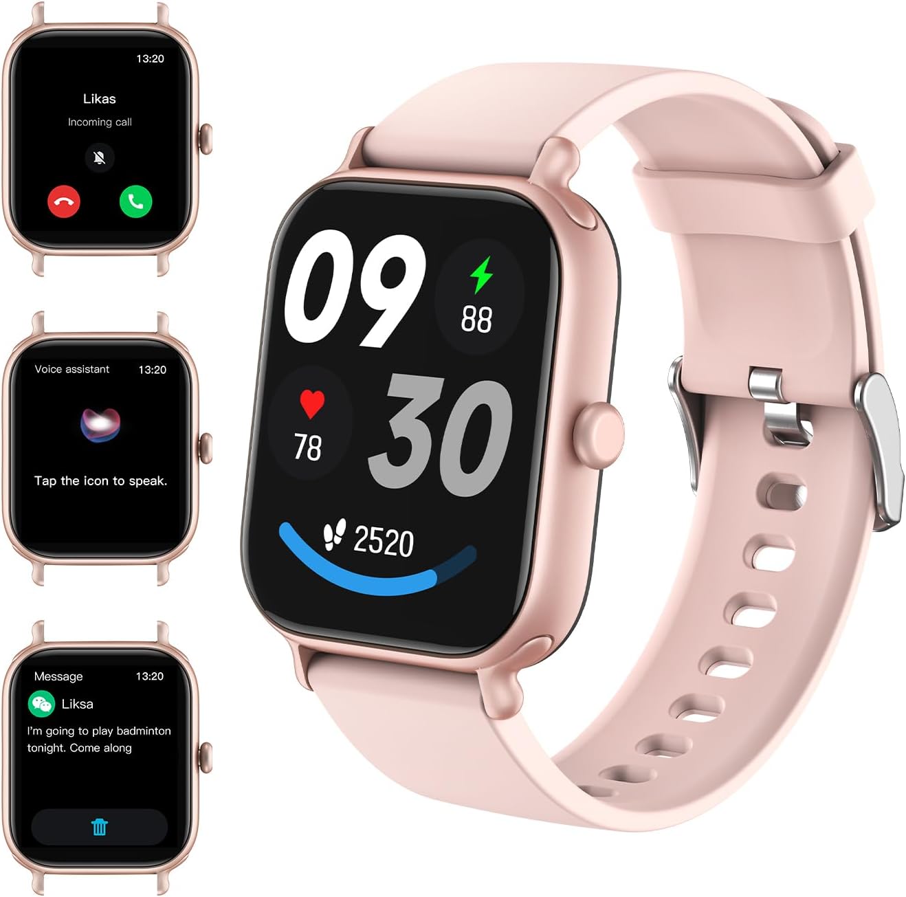 2.0 Inch HD - Fashion Smartwatch Bluetooth Talking, IP68 Showerproof Mental Health Tracker, Anxiety Relief Fitness Tracker Pink 5 1932362288111816704 Vendor 1