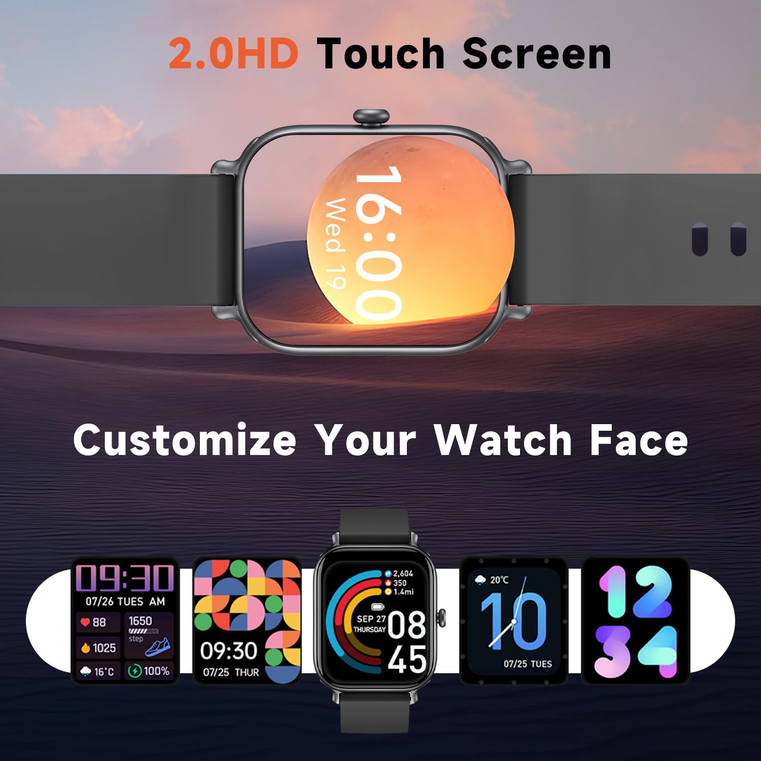 2.0 Inch HD - Fashion Smartwatch Bluetooth Talking, IP68 Showerproof Mental Health Tracker, Anxiety Relief Fitness Tracker 5 1932362289005203456 Vendor 1
