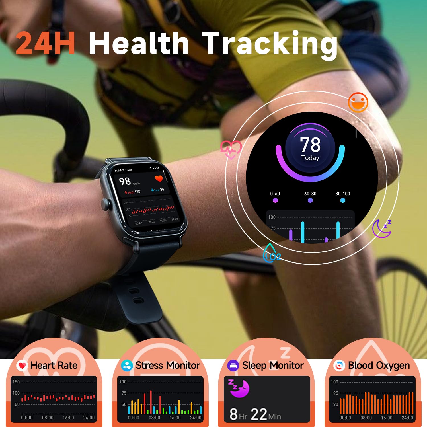 2.0 Inch HD - Fashion Smartwatch Bluetooth Talking, IP68 Showerproof Mental Health Tracker, Anxiety Relief Fitness Tracker 5 1932362291244961792 Vendor 1