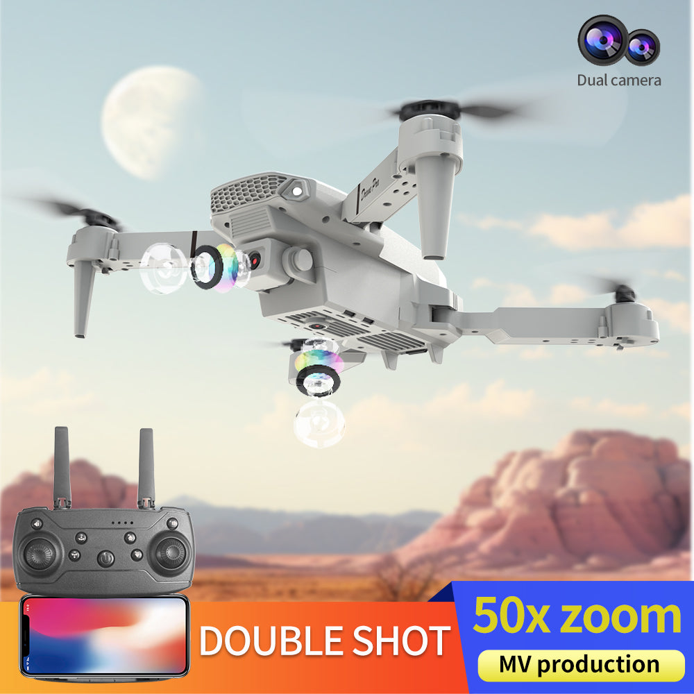 E88 Dual Camera Drone, WiFi FPV Double Folding RC Quadcopter Altitude Hold, Remote Control Toy For Beginners, Ideal Men's Gift For Outdoor Fun, Great For Christmas, Halloween, And Thanksgiving 5 1940948640579457024 Vendor 1