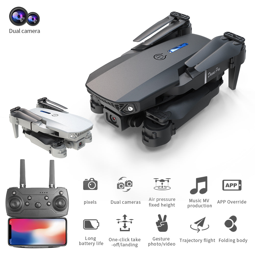 E88 Dual Camera Drone, WiFi FPV Double Folding RC Quadcopter Altitude Hold, Remote Control Toy For Beginners, Ideal Men's Gift For Outdoor Fun, Great For Christmas, Halloween, And Thanksgiving 5 1940948644492742656 Vendor 1