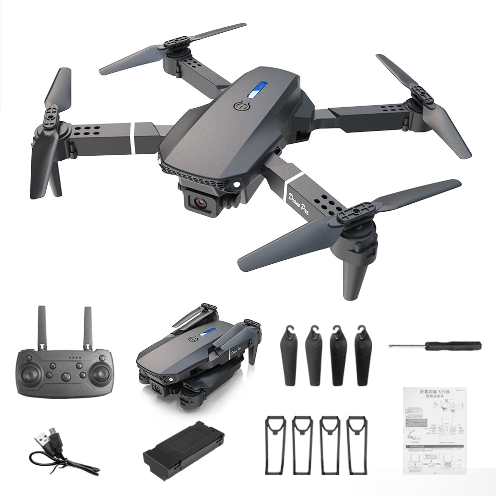 E88 Dual Camera Drone, WiFi FPV Double Folding RC Quadcopter Altitude Hold, Remote Control Toy For Beginners, Ideal Men's Gift For Outdoor Fun, Great For Christmas, Halloween, And Thanksgiving 5 1940948644996059136 Vendor 1