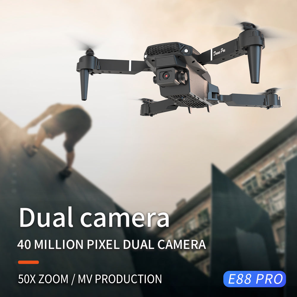 E88 Dual Camera Drone, WiFi FPV Double Folding RC Quadcopter Altitude Hold, Remote Control Toy For Beginners, Ideal Men's Gift For Outdoor Fun, Great For Christmas, Halloween, And Thanksgiving 5 1940948645470015488 Vendor 1