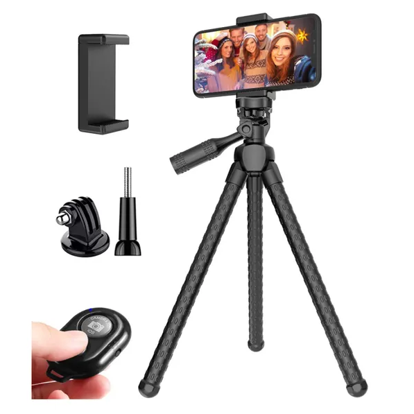 Portable And Adjustable Flexible Phone Tripods Camera Stand Holder With Wireless Remote And Universal Phone Mount 5 1945752089242374144 Vendor 1