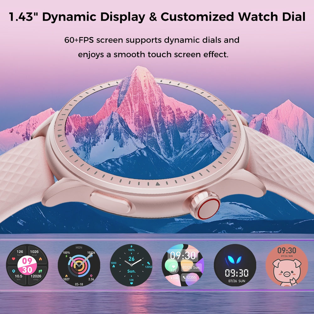 Round Screen Smartwatch, 1.43in HD 3ATM Waterproof, Equipped With Heart Rate Detection, Sleep Monitoring, And Step Tracking,100 Sports Modes Movement Monitor Holiday Gifts Fashion Watches 5 23954214-d80e-4527-8ea0-cf5b0fd83495 Vendor 1