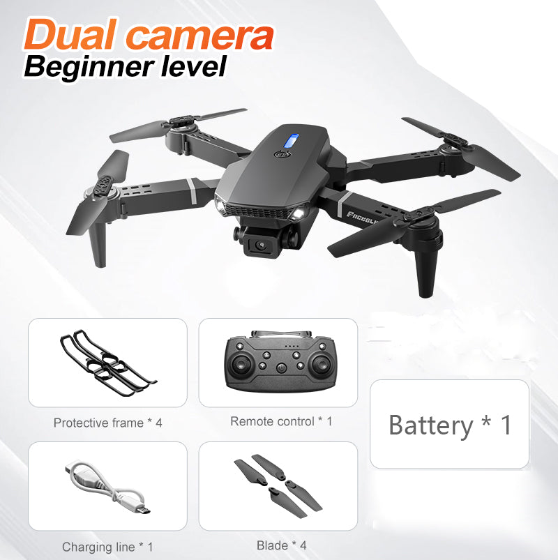 E88 Dual Camera Drone, WiFi FPV Double Folding RC Quadcopter Altitude Hold, Remote Control Toy For Beginners, Ideal Men's Gift For Outdoor Fun, Great For Christmas, Halloween, And Thanksgiving Black 5 3f62d326-aa6d-4db1-a0dd-34157bc235aa Vendor 1