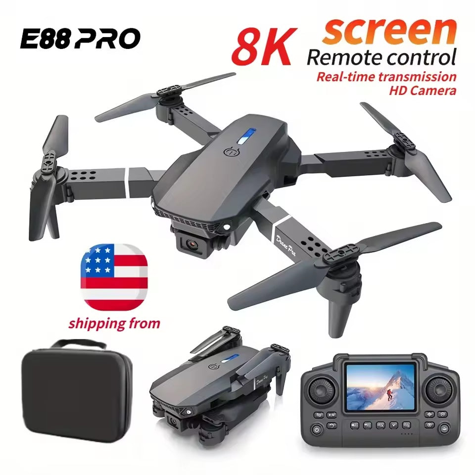 E88 Pro Mini Drone With Screen Control 4K Dual Camera Optical Flow Positioning LED Lighting Remote Control Black 5 482513ae-714d-4943-b2fa-642aec16c647_ba007278-6e00-4c65-8657-dbfe37e4dcc6 Vendor 1