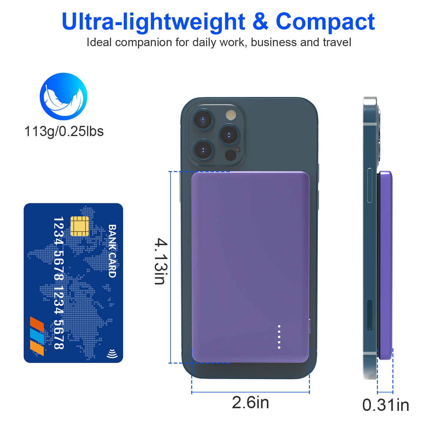 2 In 1 5000mAh 8MM Slim MagSafe Wireless Power Bank PD20W Magnetic Fast Charger Portable Phone Charger Fit For IOS Phone 15 14 13 12 Series And More 5 52e7f918-034b-4dda-a39e-be74da16efe7 Vendor 1