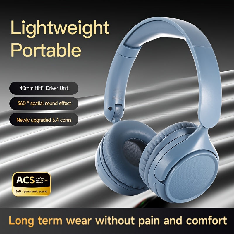 New Retro Wireless Over-ear Wireless Headphones With Microphone, High-quality Gaming Headphones, 30-hour Playback Time, Memory Foam Ear Cups, Button Control, Extendable And Adjustable, Suitable For Tr Blue 5 53e034de-b8fc-4631-a070-c9988827d5e5_93e26347-44c3-4d71-a90a-663923f1049c Vendor 1