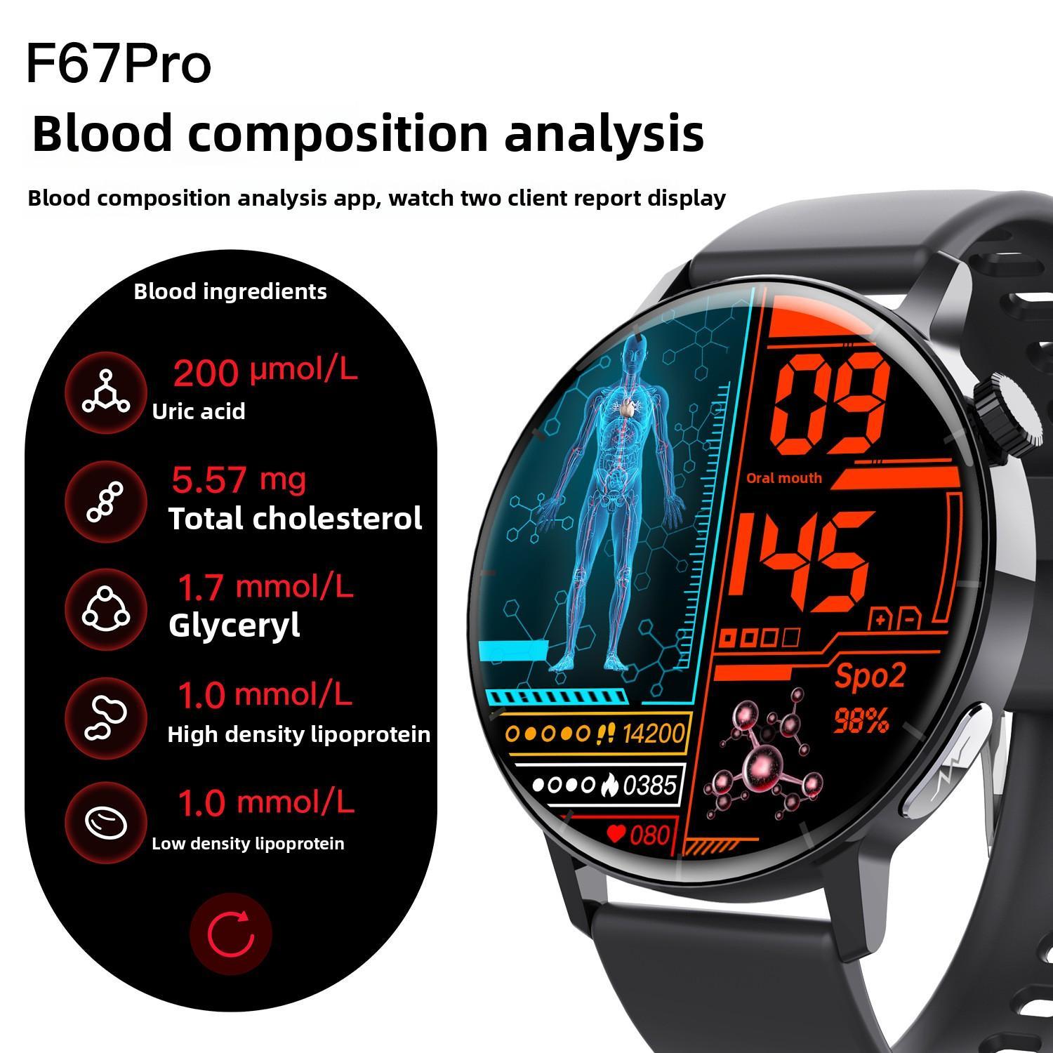 Smart Watch Non-Invasive Blood Glucose Body Temperature Blood Pressure Blood Oxygen Automatic Measurement ECG Ppg Blood Lipid Health Manager 5 5be59e40-772b-47e3-823e-da0140ab28a5 Vendor 1