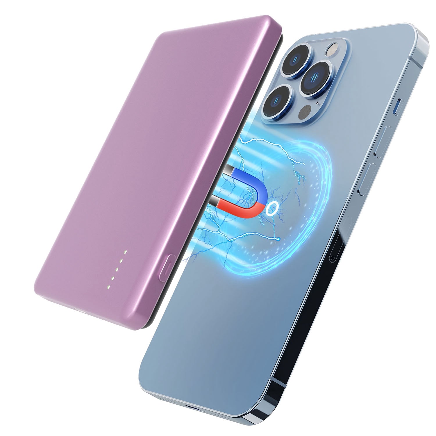 2 In 1 5000mAh 8MM Slim MagSafe Wireless Power Bank PD20W Magnetic Fast Charger Portable Phone Charger Fit For IOS Phone 15 14 13 12 Series And More Pink 5 645c4fae-0e1f-4fca-a97f-03e0752e0843 Vendor 1