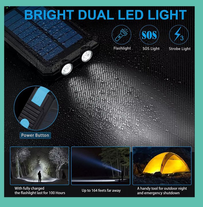 1O000000mAh Solar Power Bank Waterproof 2USB LED Battery Charger For Cell Phone 5 6bd521a0-a78a-4f8f-9ee4-ce63ef19baba Vendor 1
