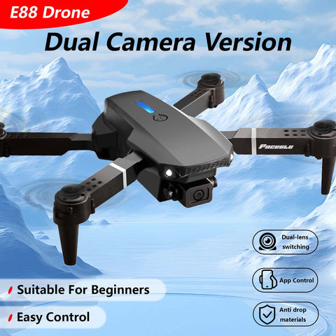 E88 Dual Camera Drone, WiFi FPV Double Folding RC Quadcopter Altitude Hold, Remote Control Toy For Beginners, Ideal Men's Gift For Outdoor Fun, Great For Christmas, Halloween, And Thanksgiving 5 701df082-b373-4499-ac12-fca99def6c20 Vendor 1