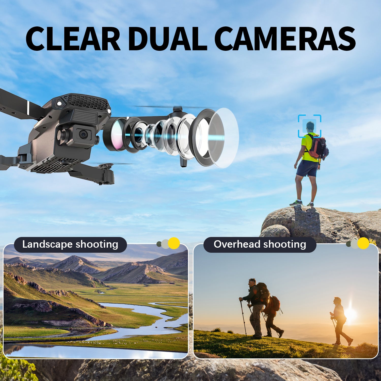E88 Dual Camera Drone, WiFi FPV Double Folding RC Quadcopter Altitude Hold, Remote Control Toy For Beginners, Ideal Men's Gift For Outdoor Fun, Great For Christmas, Halloween, And Thanksgiving 5 7fe97bab-7d0e-44fb-9178-9e6f2878c223 Vendor 1