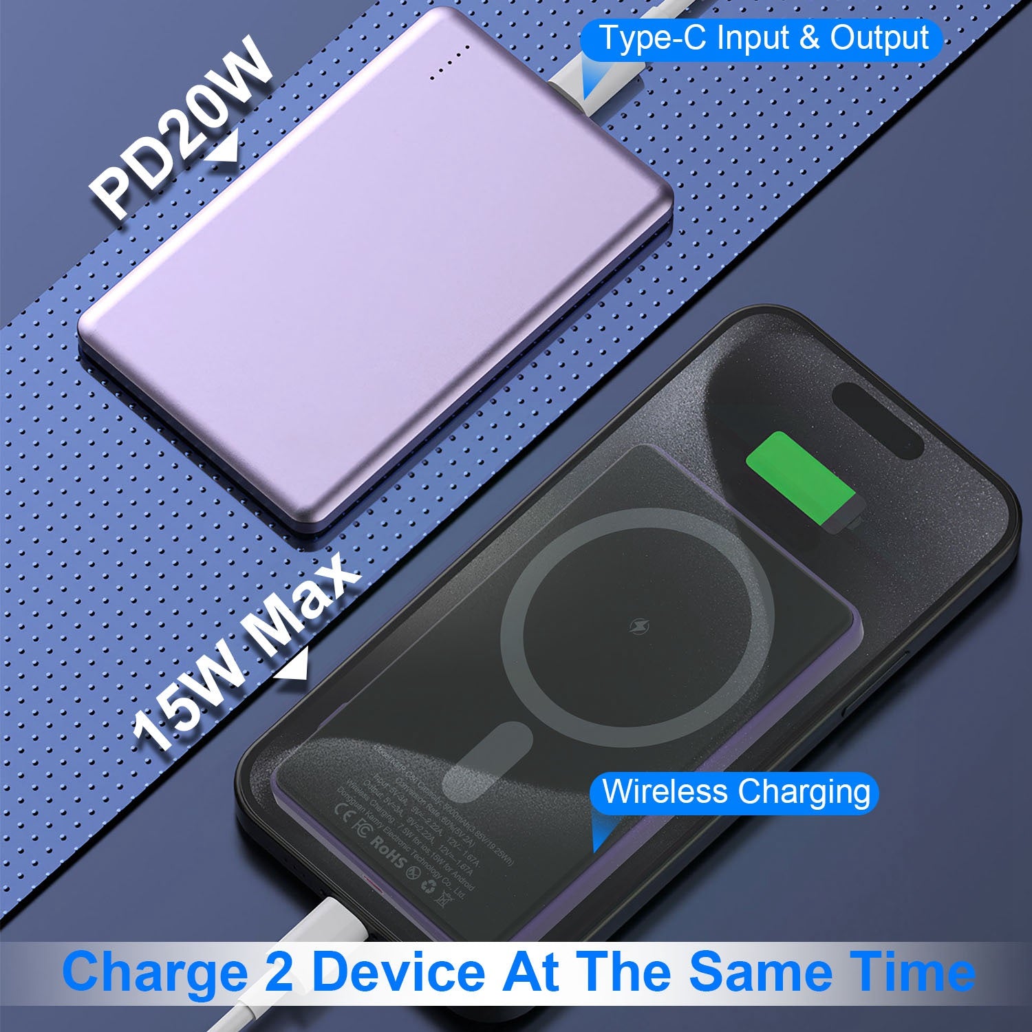 2 In 1 5000mAh 8MM Slim MagSafe Wireless Power Bank PD20W Magnetic Fast Charger Portable Phone Charger Fit For IOS Phone 15 14 13 12 Series And More 5 8a365c7a-2a15-472d-b25a-a34a80e67aaf Vendor 1