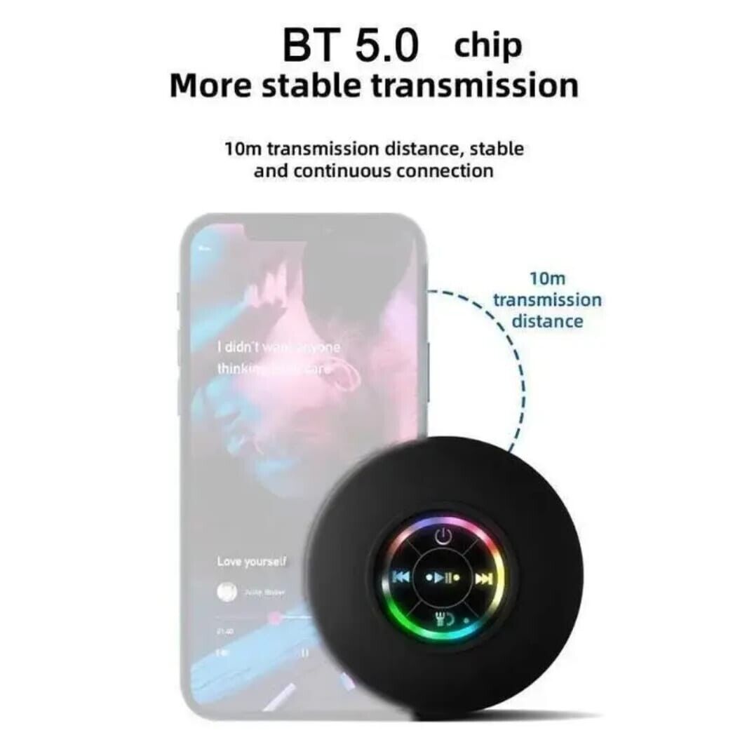 Waterproof Bluetooth Wireless Shower Speaker Bathroom Speaker LED Light Portable--white 5 8fb1c6fe-42ab-4279-9ad2-a6882c6fdf4f Vendor 1