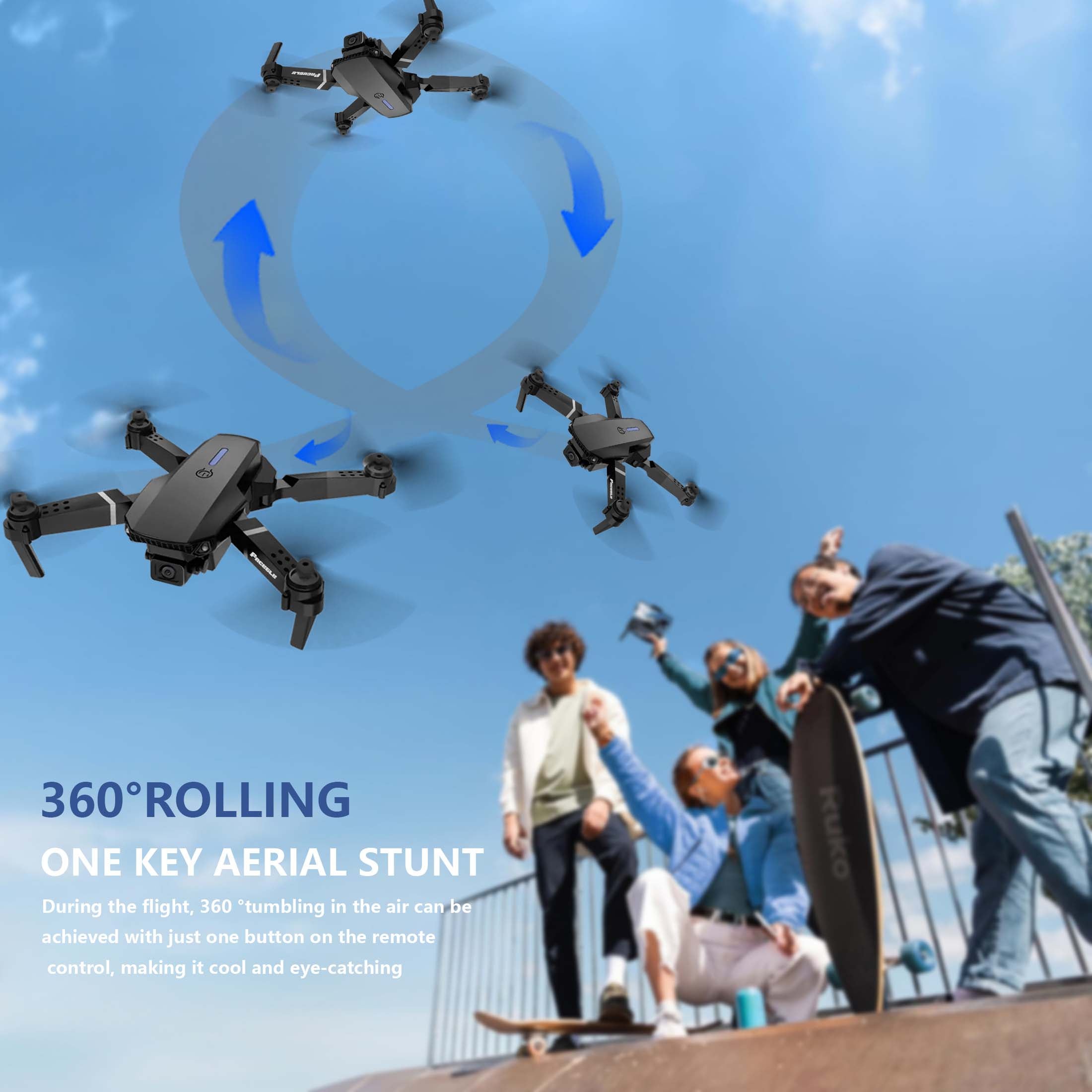 E88 Dual Camera Drone, WiFi FPV Double Folding RC Quadcopter Altitude Hold, Remote Control Toy For Beginners, Ideal Men's Gift For Outdoor Fun, Great For Christmas, Halloween, And Thanksgiving 5 a2572765-056b-4309-ad33-88ae5b65facc Vendor 1