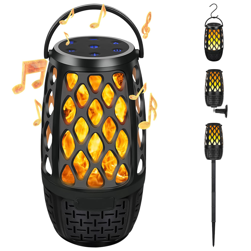 1Pc 4 In 1 Wireless 5.3 Outdoor Speaker IPX5 Waterproof Patio Speaker LED Flame Speaker With 3 Flame Light Modes Hook Stake Wall Mount Holder Sync Up To 1,00 Speakers Black 5 ab6fd27f-dcee-48ae-8092-77a8d873c971_03fc68a8-1570-4bfe-8a7b-97bf1ffd1b8b Vendor 1