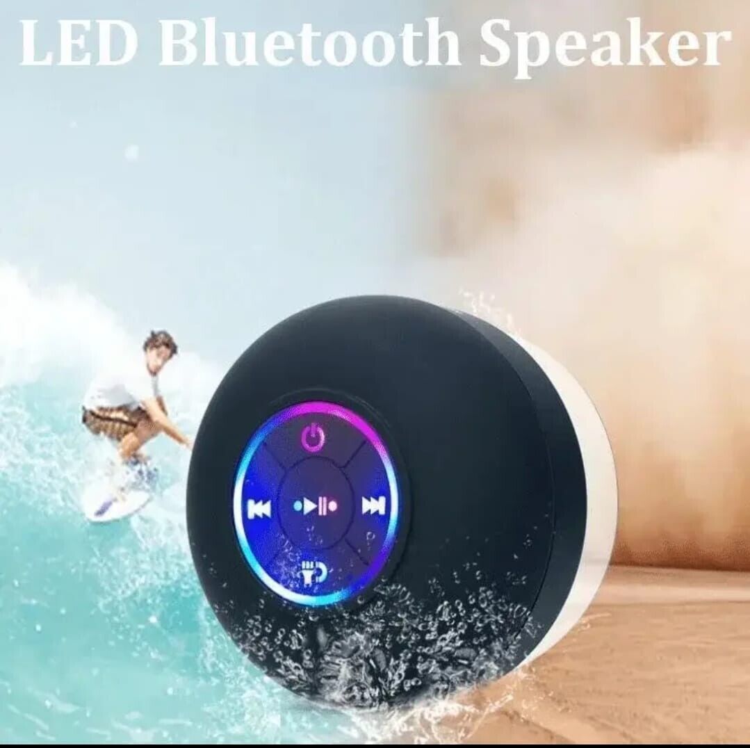 Waterproof Bluetooth Wireless Shower Speaker Bathroom Speaker LED Light Portable--white 5 c1845552-bb89-4cb8-a988-637689d839a6 Vendor 1