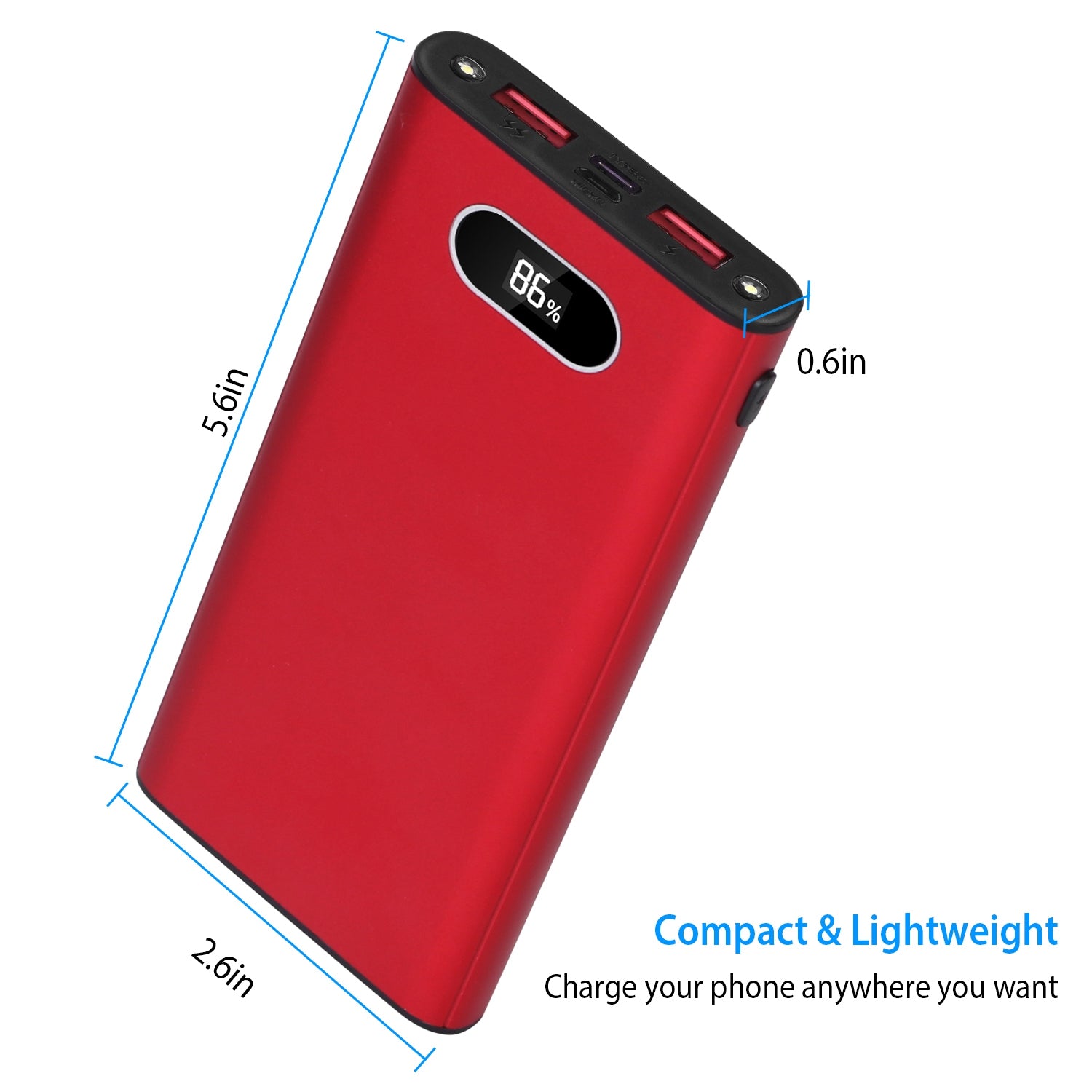 Green-Black-Red Color Options -- 1Pc 20000Mah Power Bank Portable Charger External Battery Pack 22.5W Super Fast Charging With LED Display Flashlight Fit For IOS Phone 5 cc4b3ce0-6ca8-4877-b3e1-e63fcef6ba95 Vendor 1