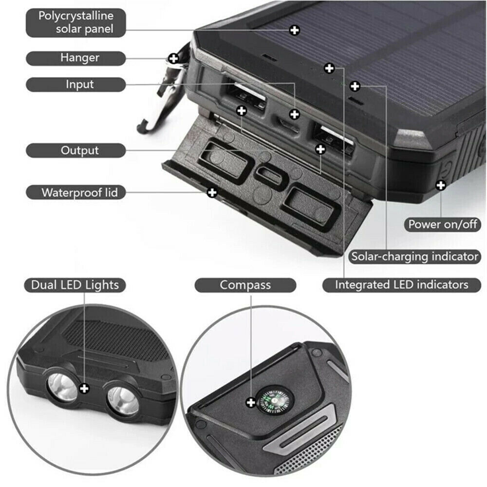 1O000000mAh Solar Power Bank Waterproof 2USB LED Battery Charger For Cell Phone 5 d2e8e0b7-3e2f-4dc7-aca8-c828655398f9 Vendor 1