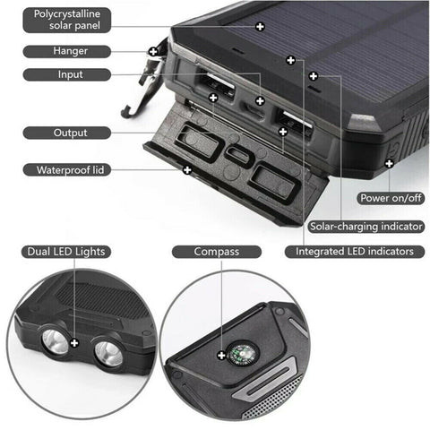 1O000000mAh Solar Power Bank Waterproof 2USB LED Battery Charger For Cell Phone 5 81298c83-3840-4483-aee4-b70ecde37927 Vendor 1