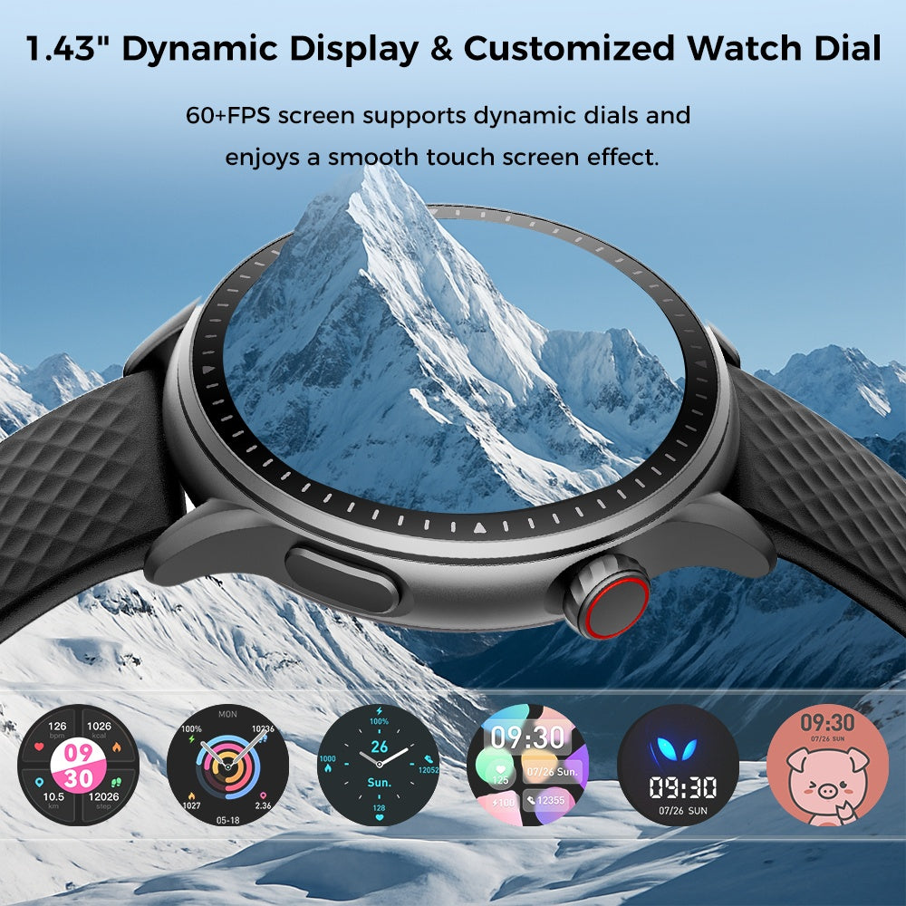 Round Screen Smartwatch, 1.43in HD 3ATM Waterproof, Equipped With Heart Rate Detection, Sleep Monitoring, And Step Tracking,100 Sports Modes Movement Monitor Holiday Gifts Fashion Watches 5 e3d170c2-c989-4b03-8031-ce59e452bce6 Vendor 1